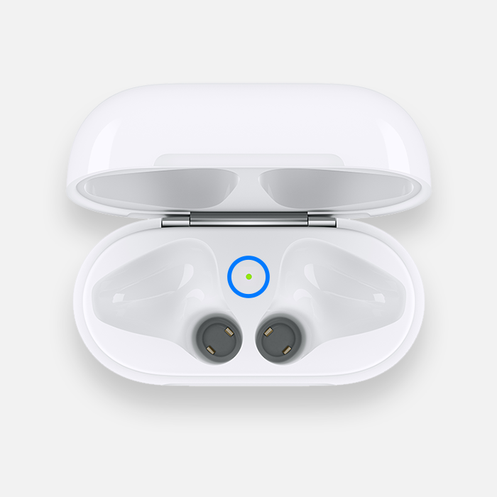 lila Geheugen kristal Uw AirPods opladen en meer te weten komen over de gebruiksduur van  batterijen - Apple Support (NL)