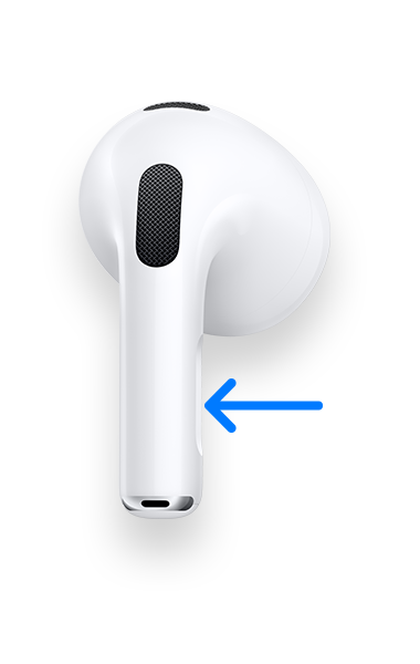 AirPods や AirPods Pro で一時停止、スキップ、音量調節を行う 