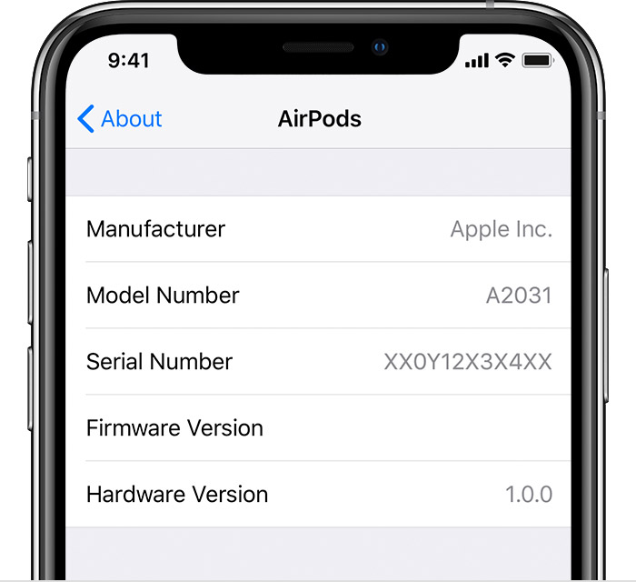 apple airpods serial number 1