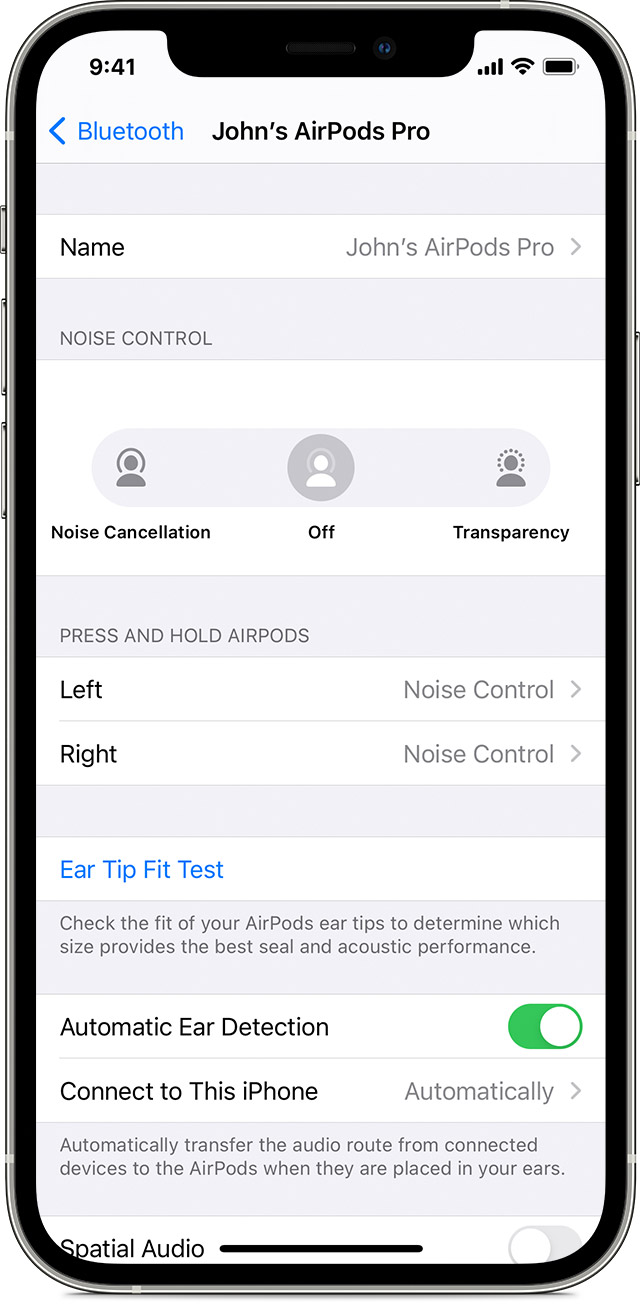 ios14 iphone12 pro settings bluetooth airpods pro