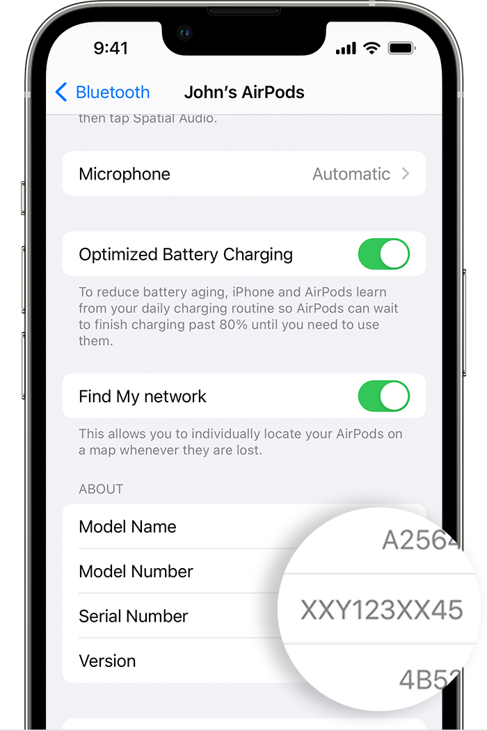 Find the serial number of your AirPods - Apple Support