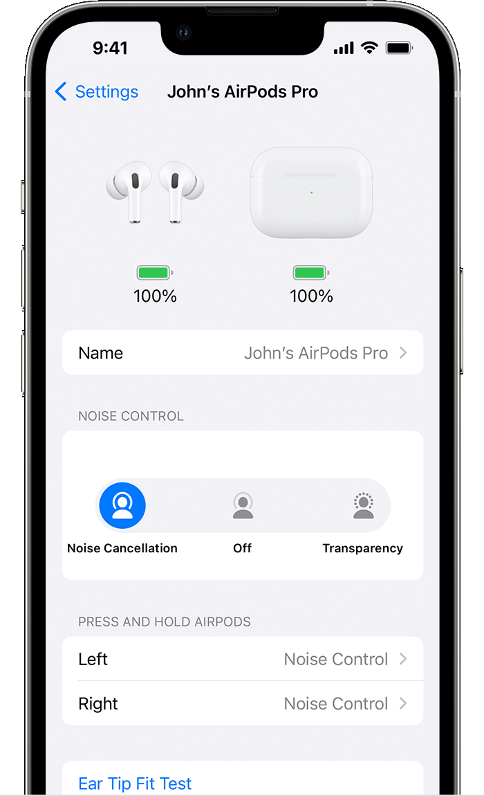 Bluetooth settings on iPhone