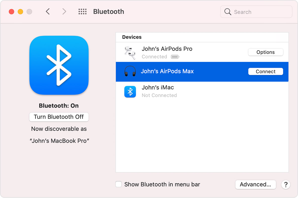 why can i connect my iphone to my macbook via bluetooth