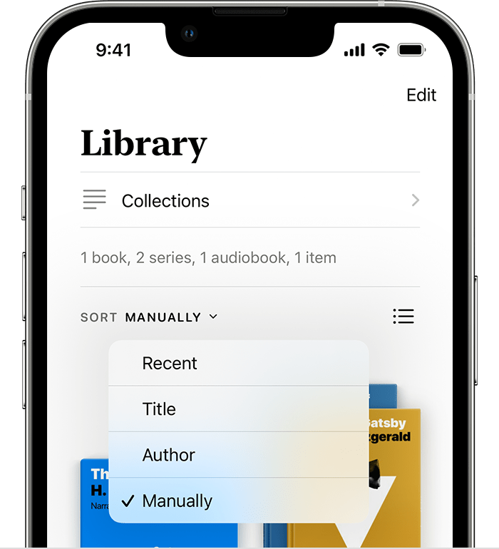 The Manually option in Library on iPhone