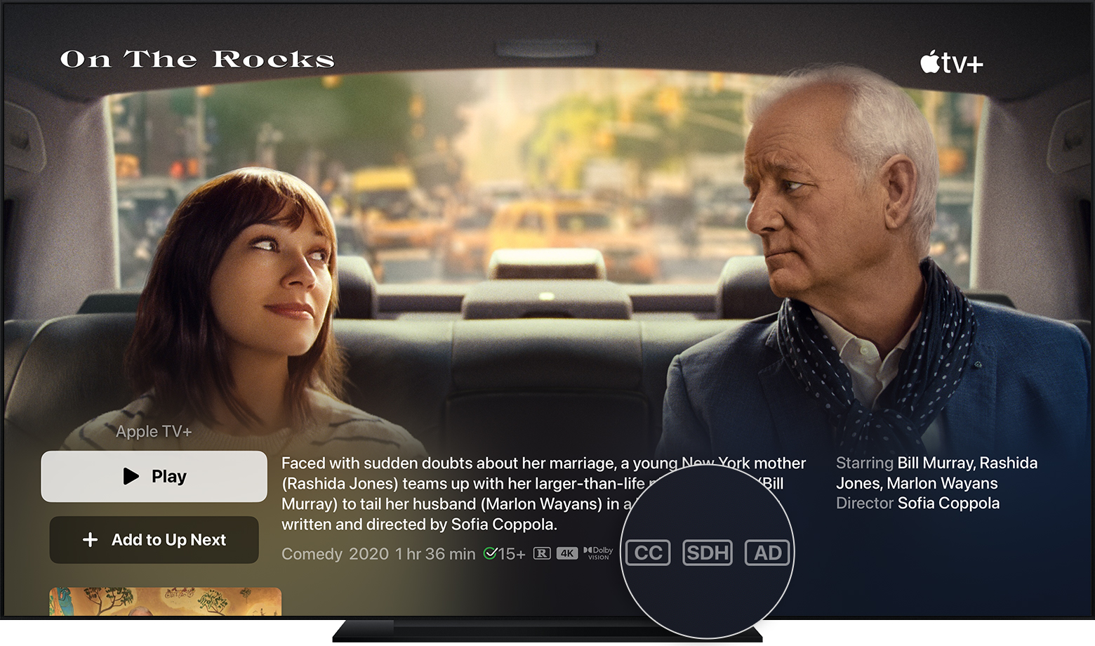 Check if movies and TV shows have accessibility features in the Apple TV  app - Apple Support