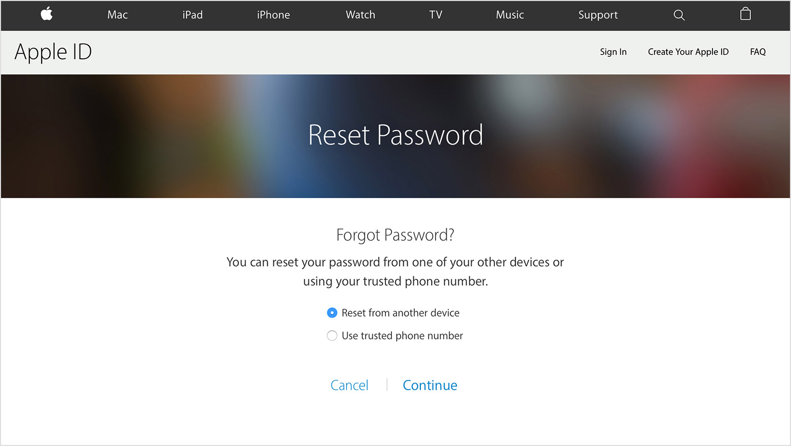 create a new apple id password