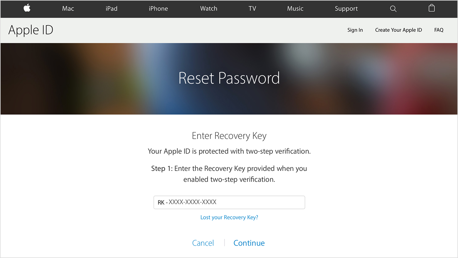 recovering my apple id password