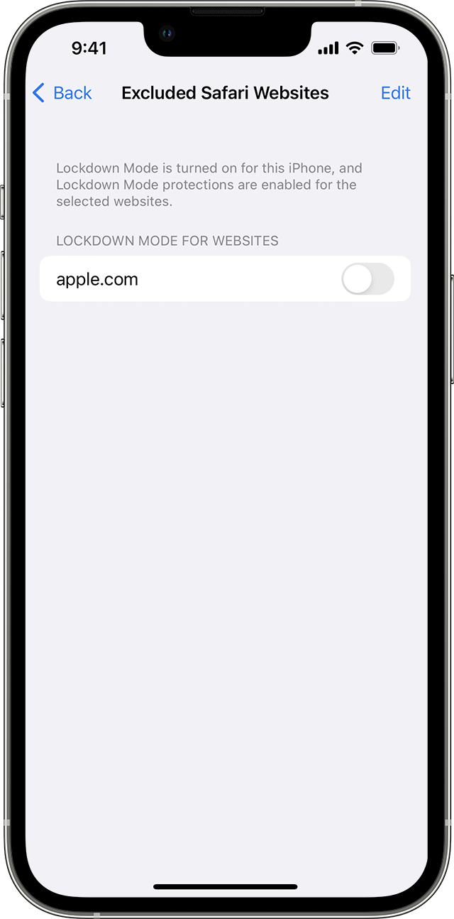 Εξαίρεση ιστότοπων από τη Λειτουργία απομόνωσης σε iPhone