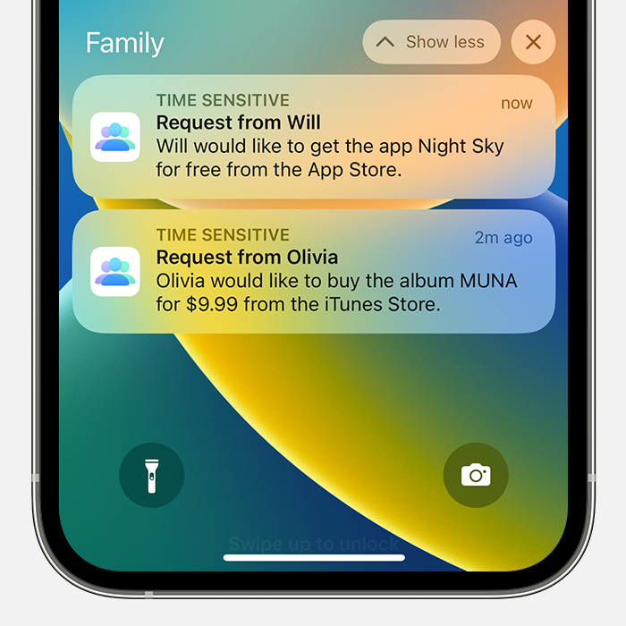 Look for Ask to Buy requests in the Family section of Notification Center.