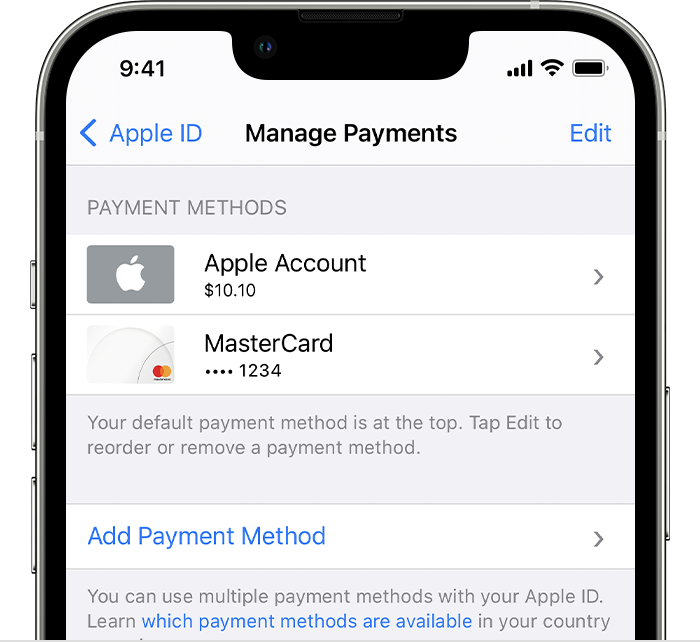 Add A Payment Method To Your Apple Id