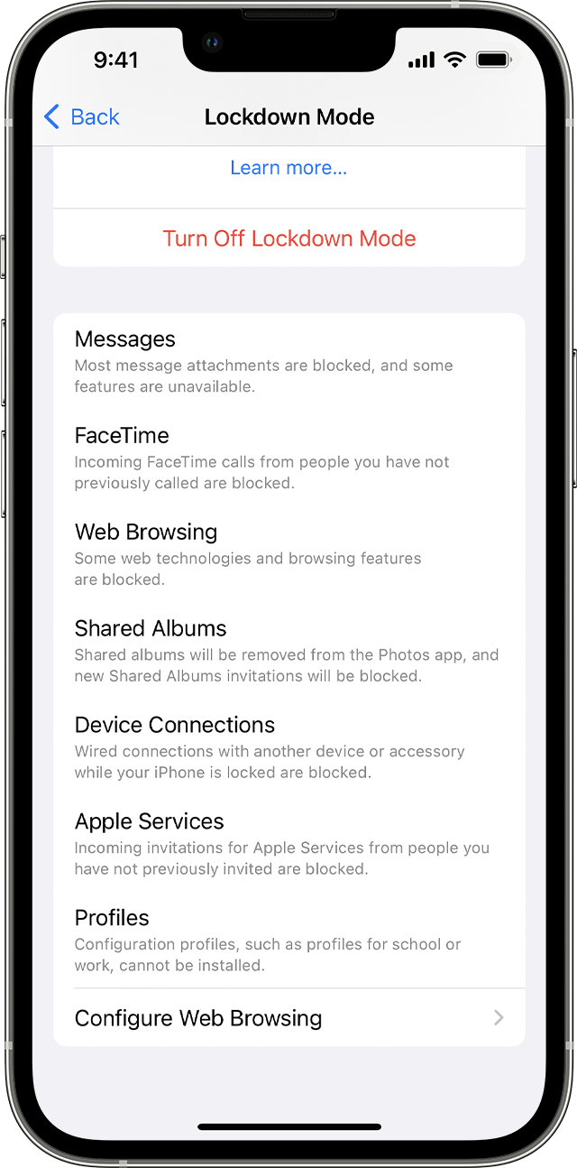 Εξαίρεση ιστότοπων ή εφαρμογών από τη Λειτουργία απομόνωσης σε iPhone