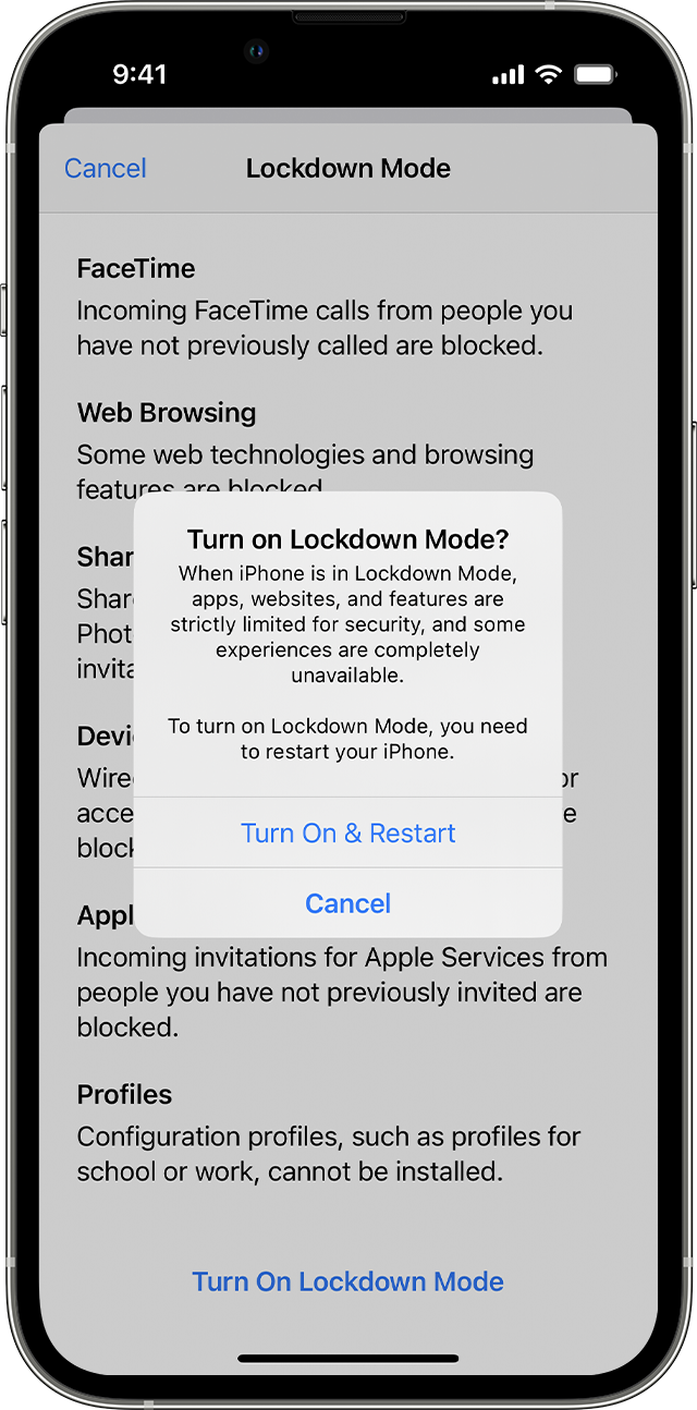 Turn on Lockdown Mode on iPhone