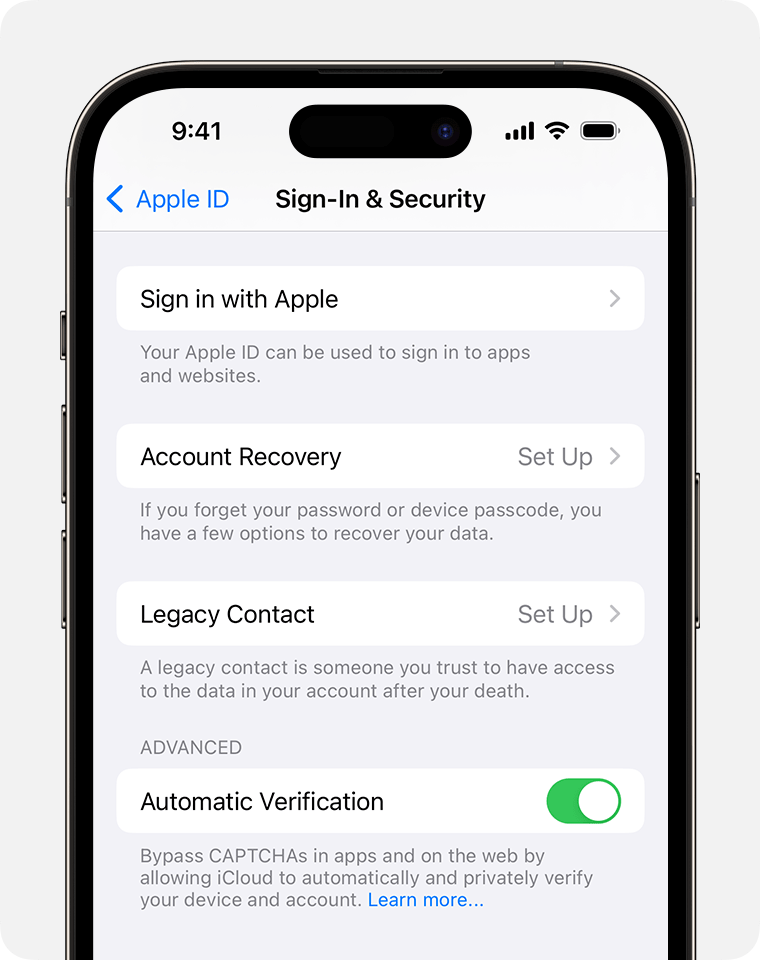 iPhone screen showing Sign in with Apple option