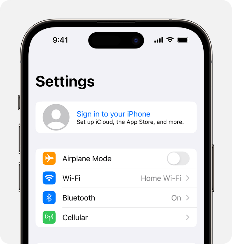 Sign in with your Apple ID on iPhone.