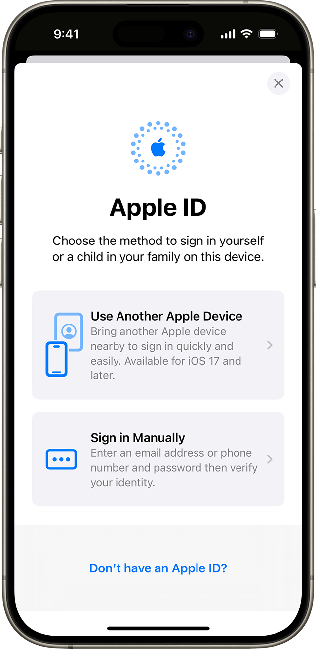 Sign in with your Apple ID - Apple Support