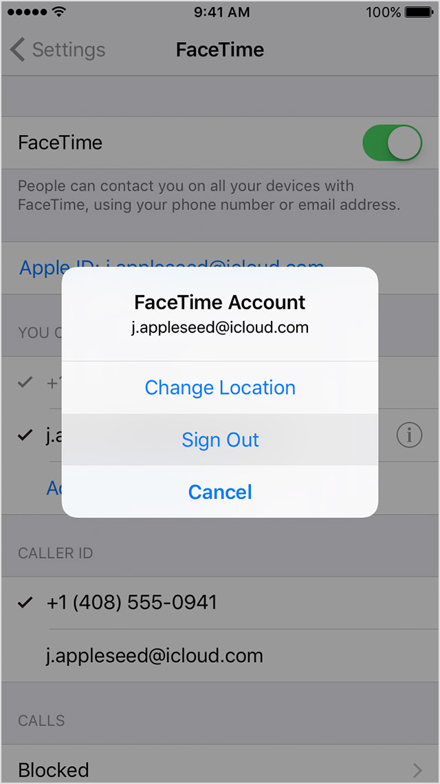 apple id login clouded out in facetime