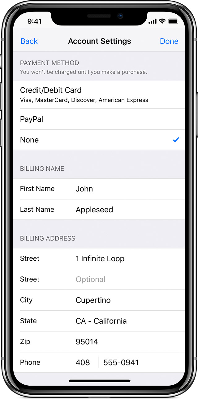 Enter the billing information for your credit card apple что это