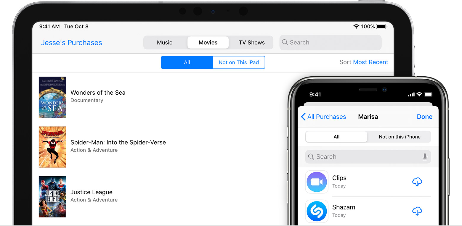Share App Store, iTunes Store and Apple Books purchases with