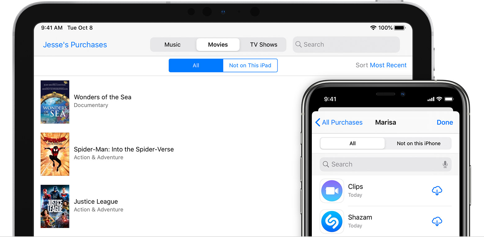 Share App Store iTunes Store and Apple Books purchases 