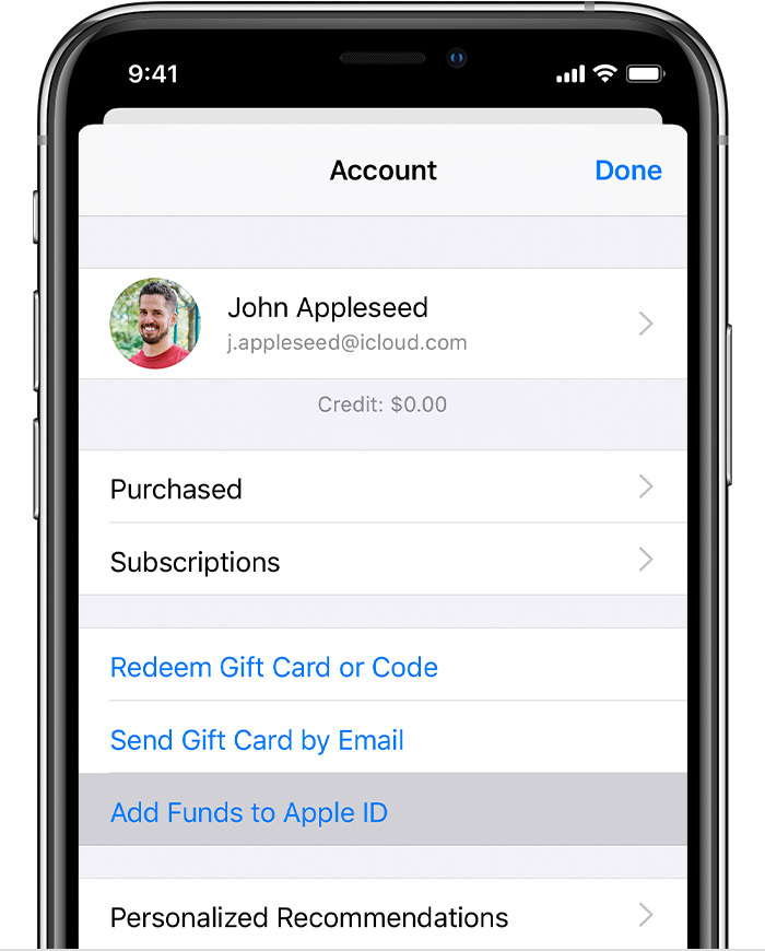 Ios13 Iphone Xs App Store Account Add Funds To Apple Id On Tap 