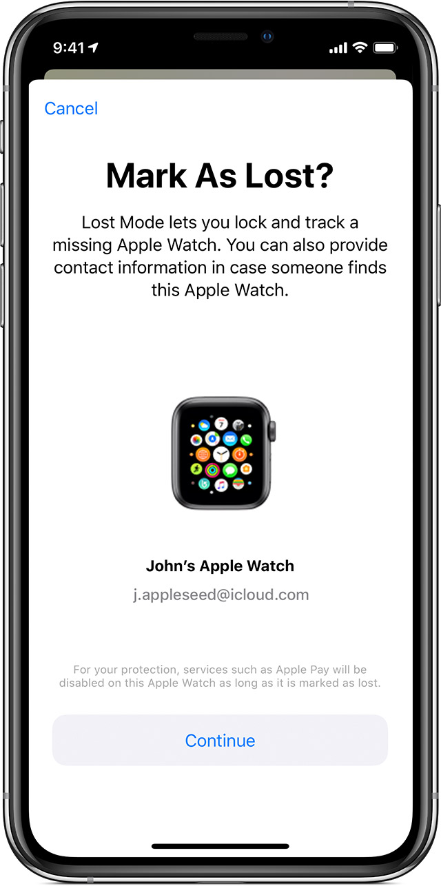 If your Apple Watch is lost or stolen 