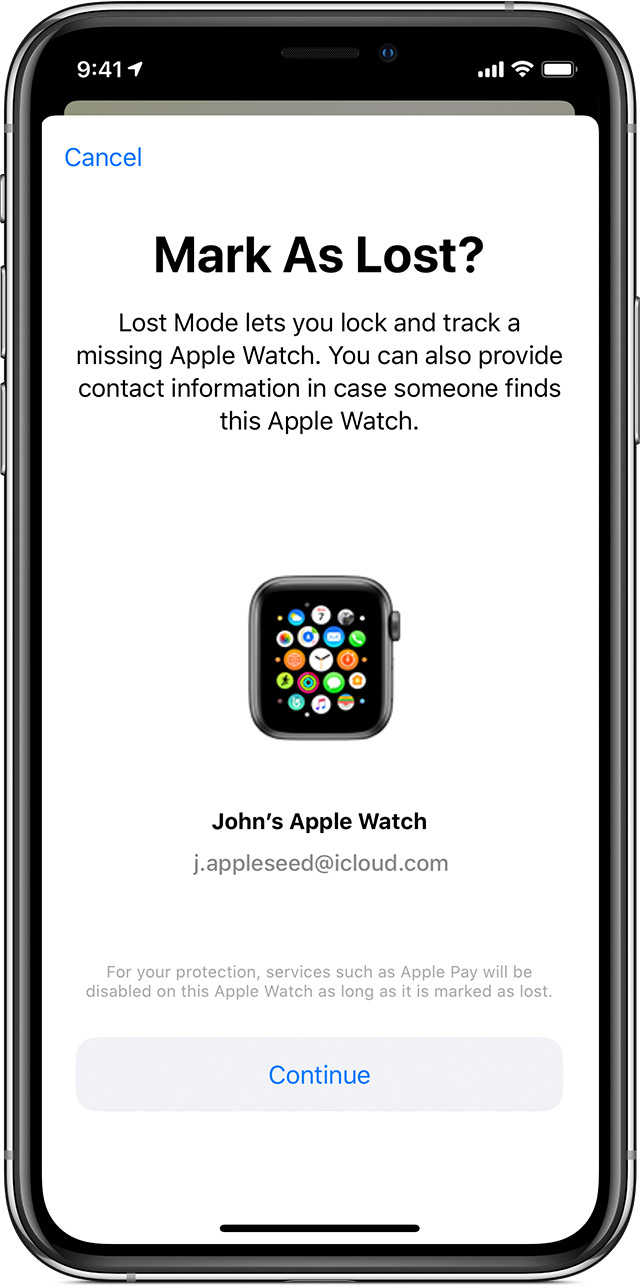 lost mode apple watch