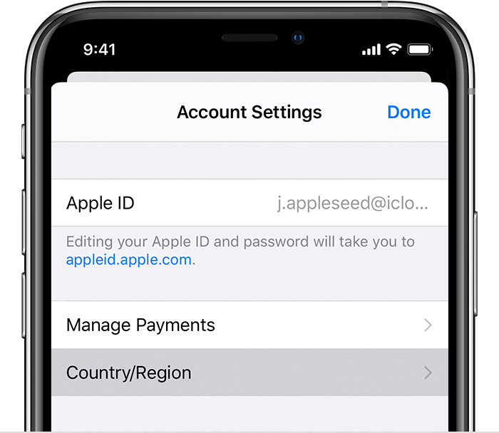 Change Your Apple Id Country Or Region Apple Support