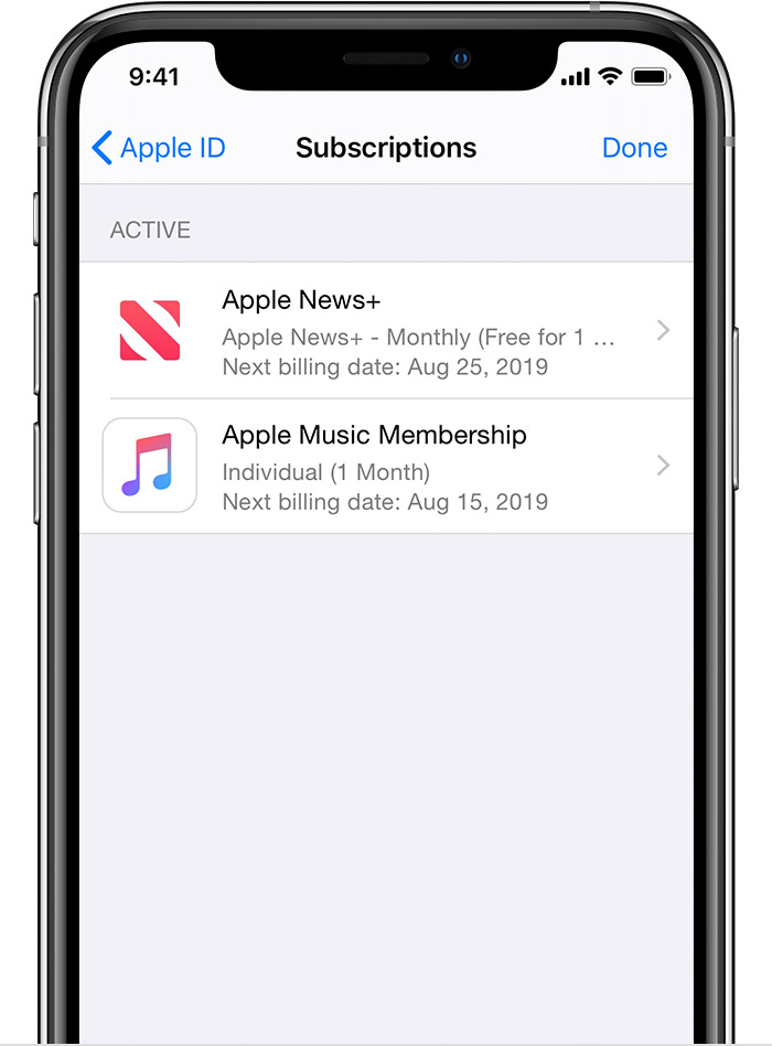 apple id subscriptions manage