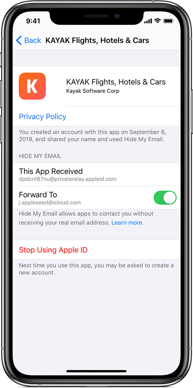 Manage the apps that you use with Sign in with Apple - Apple Support