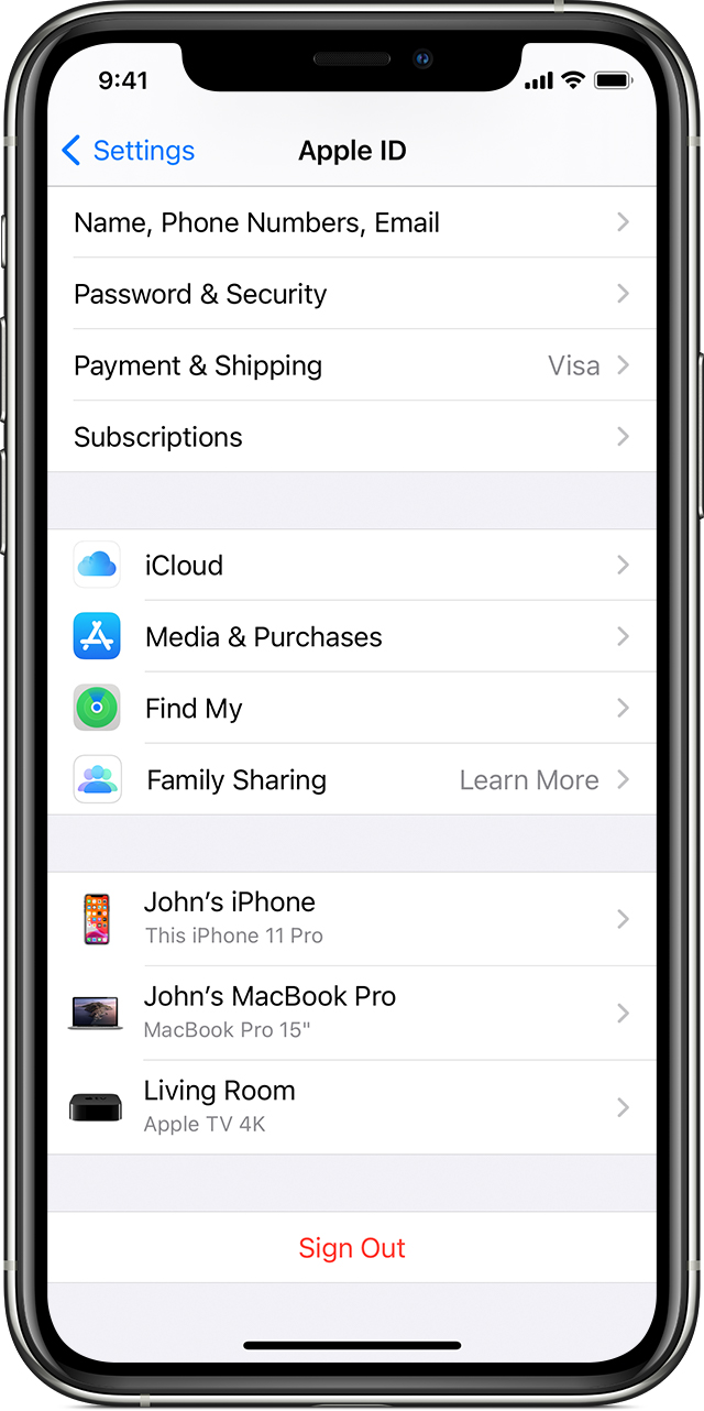 Sign out of iCloud on your iPhone, iPad, iPod touch, Apple TV, or Mac