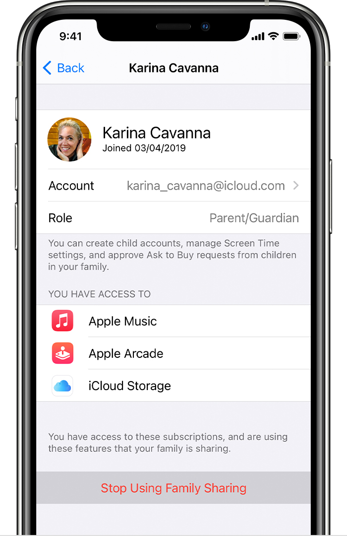 Leave Family Sharing - Apple Support