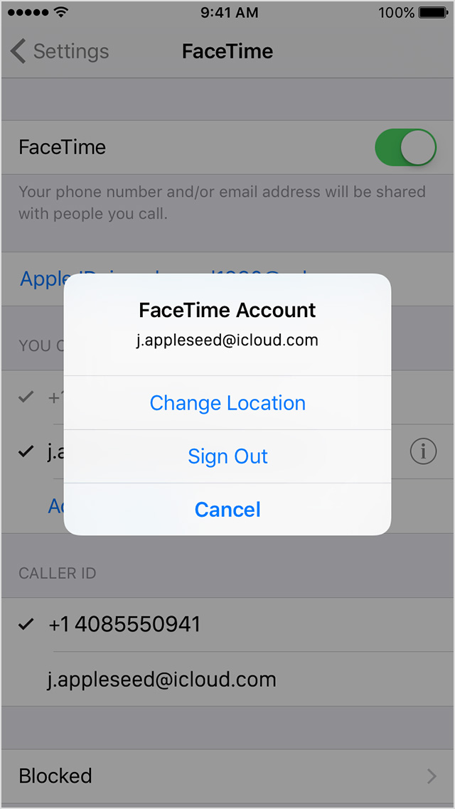 facetime login from a different phone alert