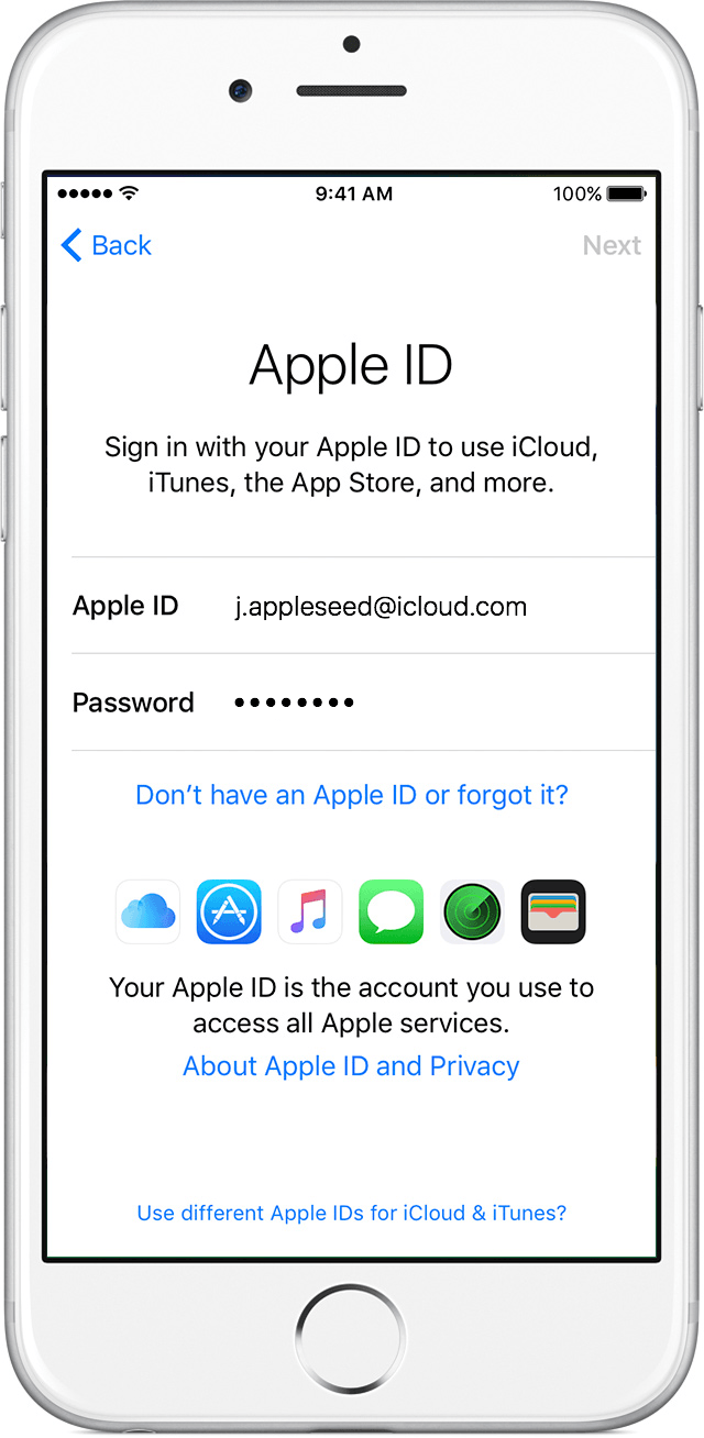 apple id on iphone 6