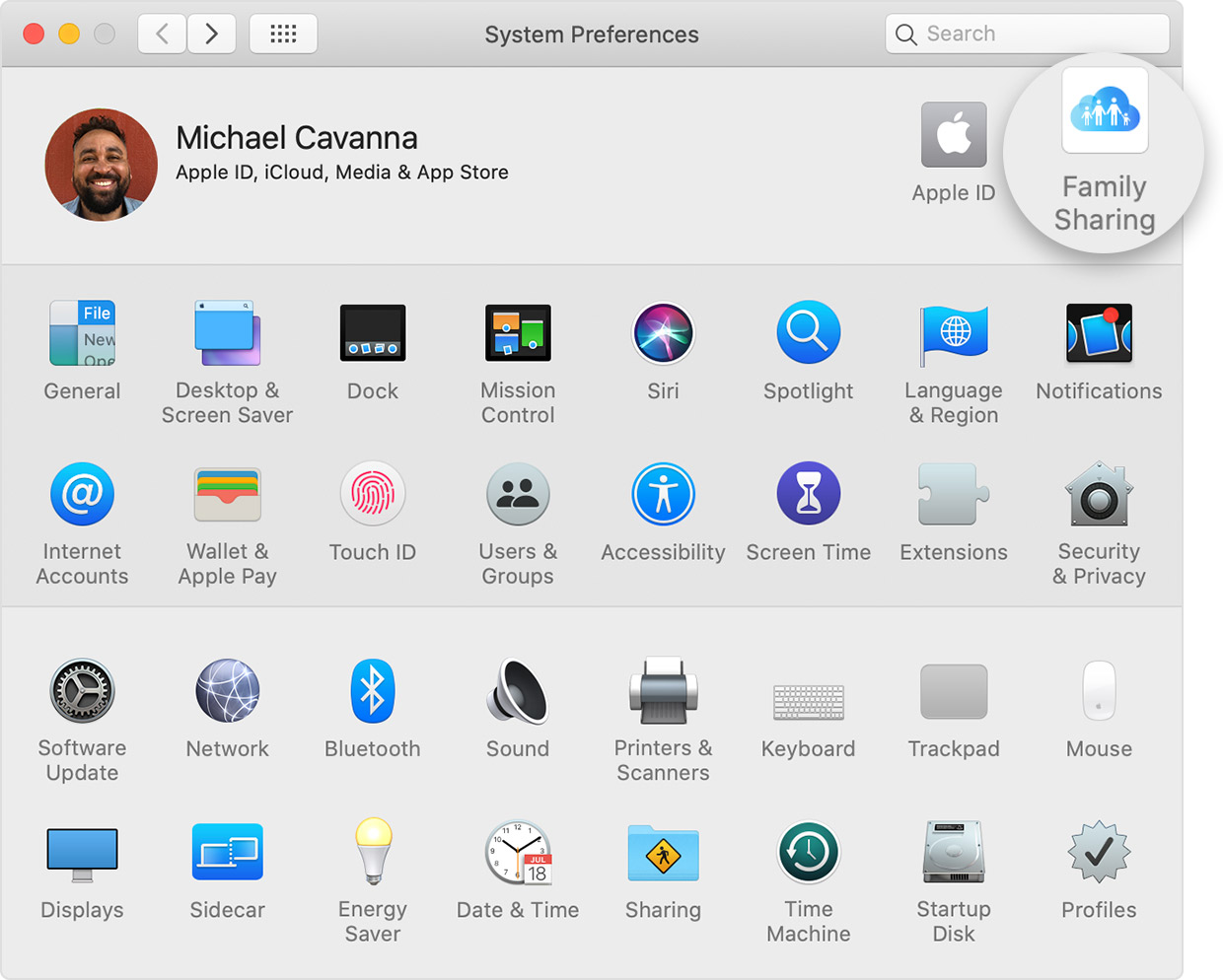 use family sharing for pictures icloud os x