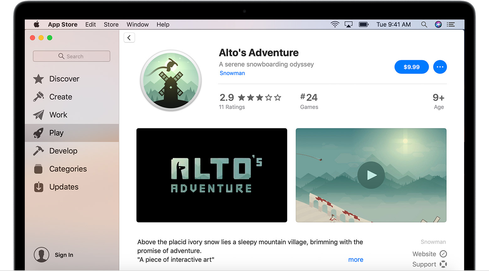 open the mac app store to buy and download apps