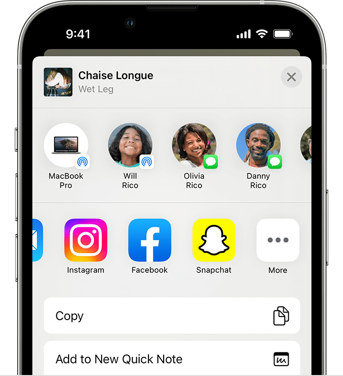 Ngay từ bây giờ bạn có thể dễ dàng chia sẻ âm nhạc trên Facebook, Instagram hoặc Snapchat với iPhone của mình. Hãy lắng nghe những giai điệu yêu thích và chia sẻ để thể hiện cá tính riêng của bạn, tạo sự thân thiện với bạn bè trên mạng xã hội.
