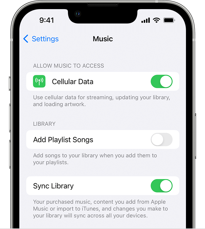 Use Sync Library to access your music library across your devices