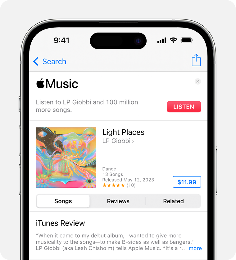 Buy music from the iTunes Store on your iPhone or iPad - Apple Support