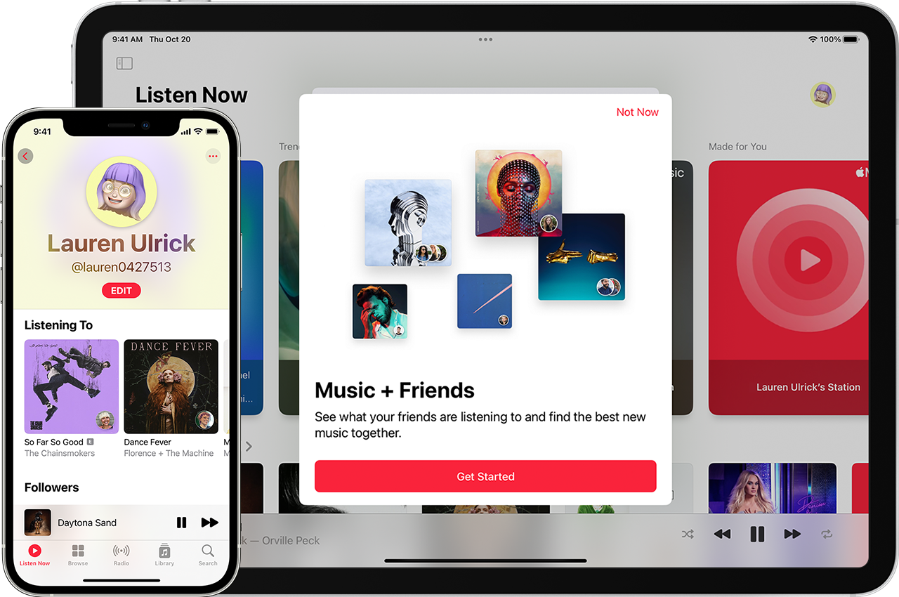Recherche d’amis dans Apple Music
