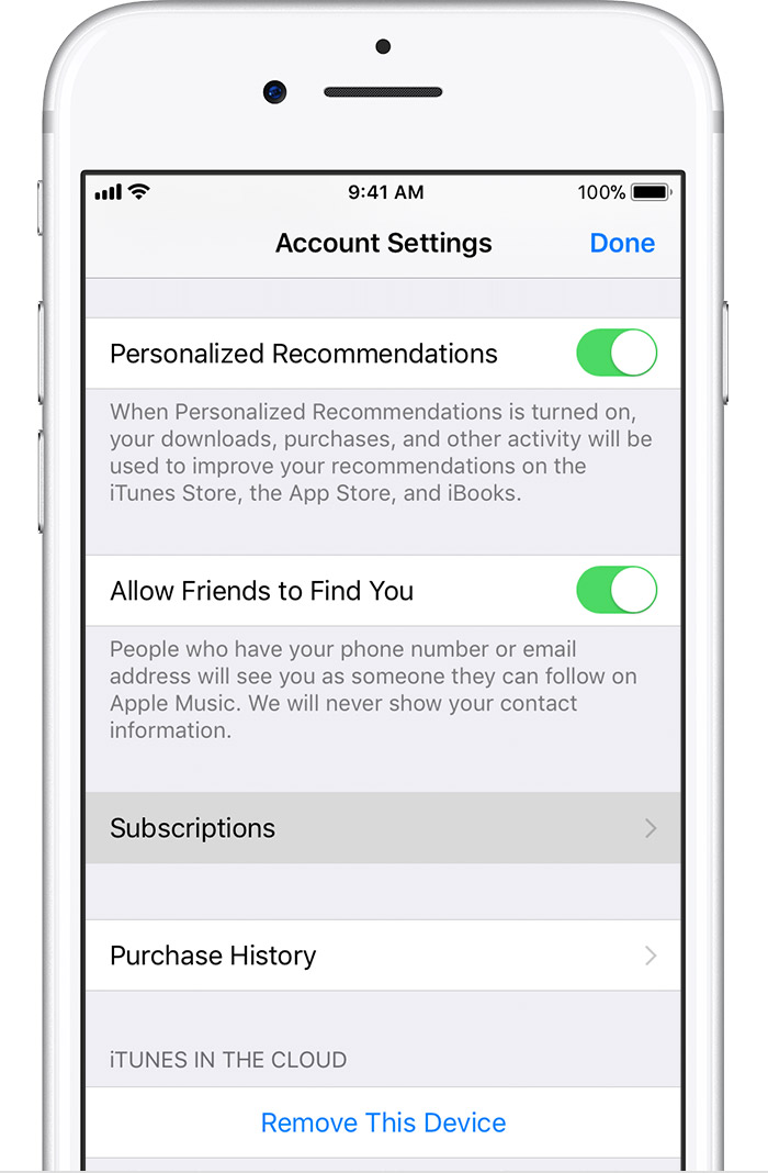 manage subscriptions iphone