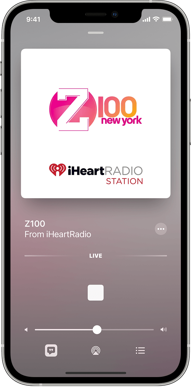 Apple Music'teki Z100 iHeartRadio istasyonu