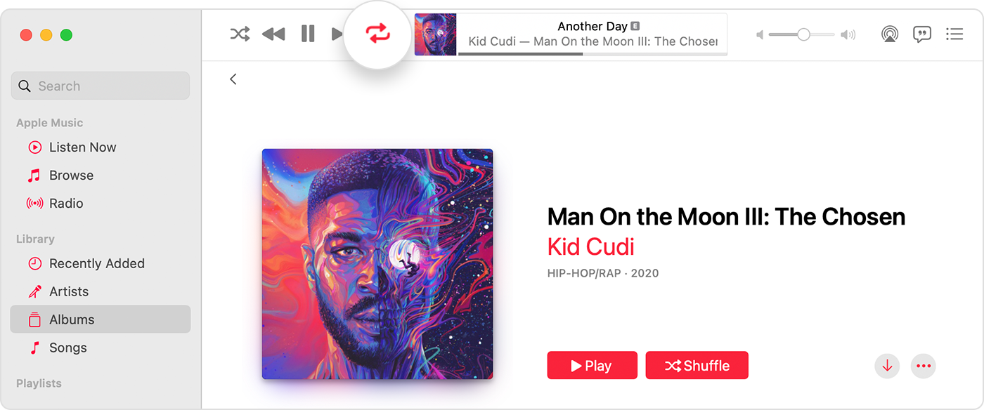 How to repeat music on your Mac or PC - Apple Support (JO)