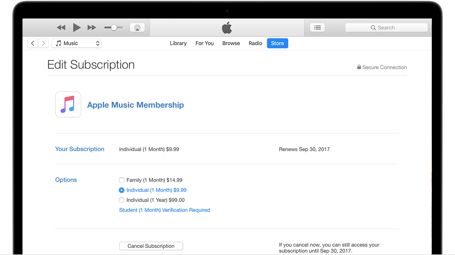 how to cancel an itunes subscription