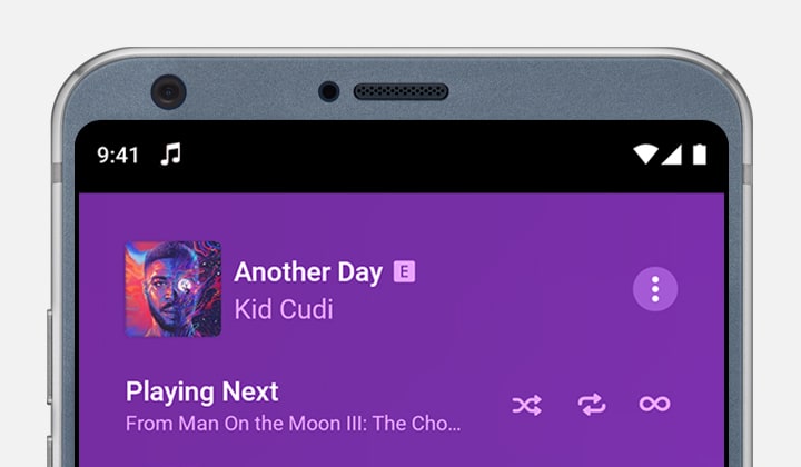 Android showing repeat is turned off at the top of the Playing Next screen