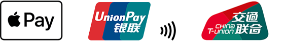 Symbole für Apple Pay, Union Pay und China T-Union