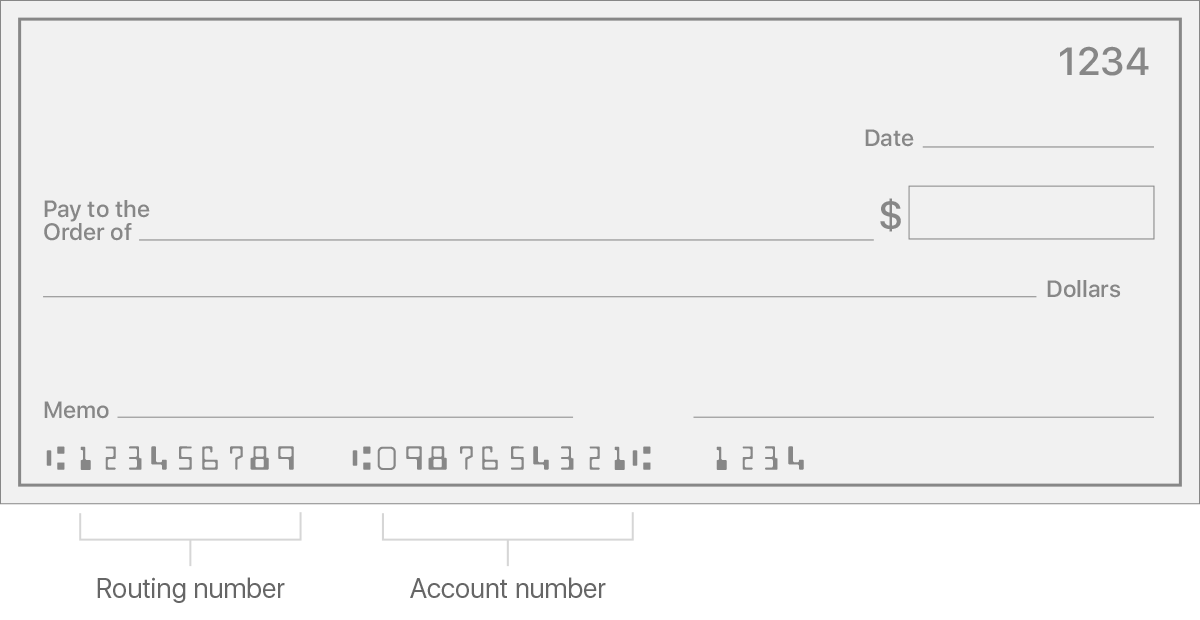 Check <i>bank account number on debit card</i> shows the routing number and account number