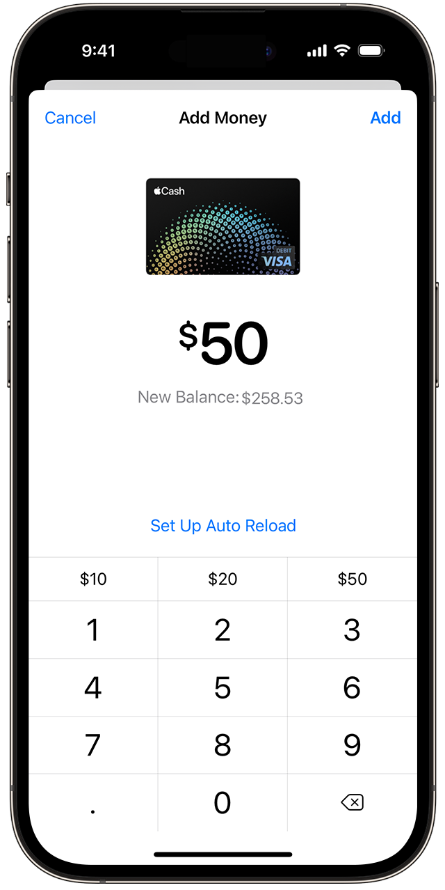 Add money to Apple Cash - Apple Support