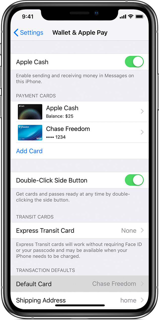 Manage The Cards That You Use With Apple Pay Apple Support