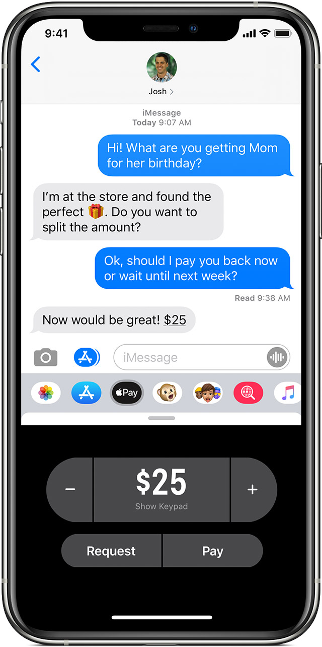 Как добавить apple pay в imessage