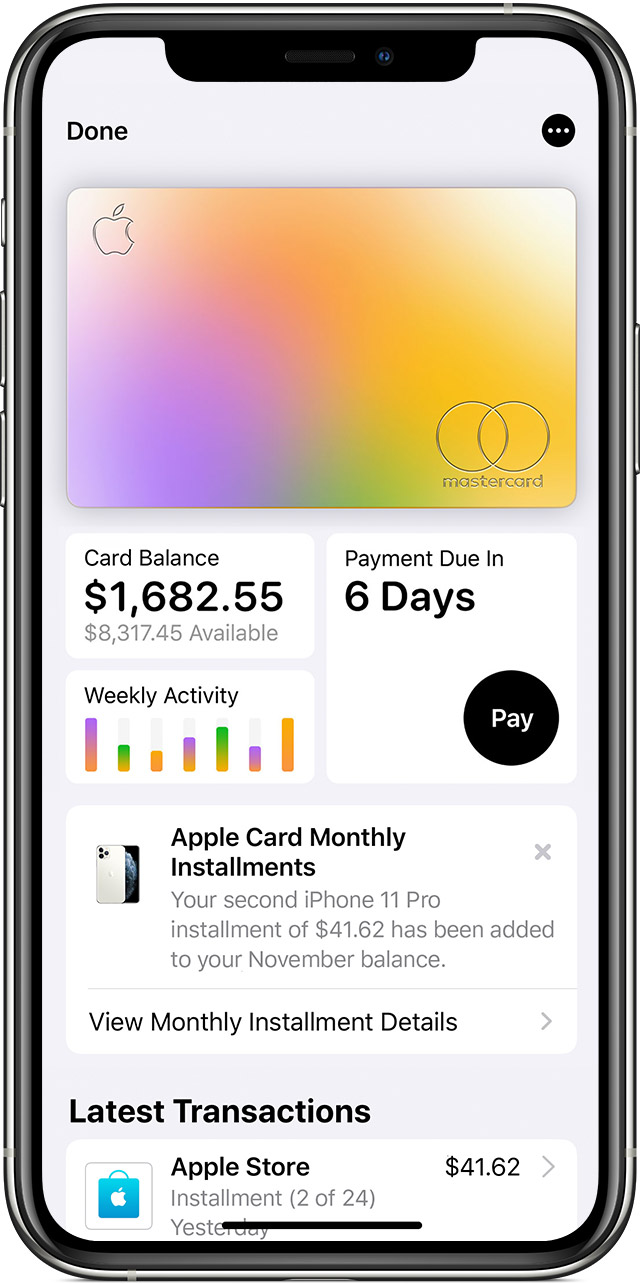 How To View And Pay Apple Card Monthly Installments Apple Support